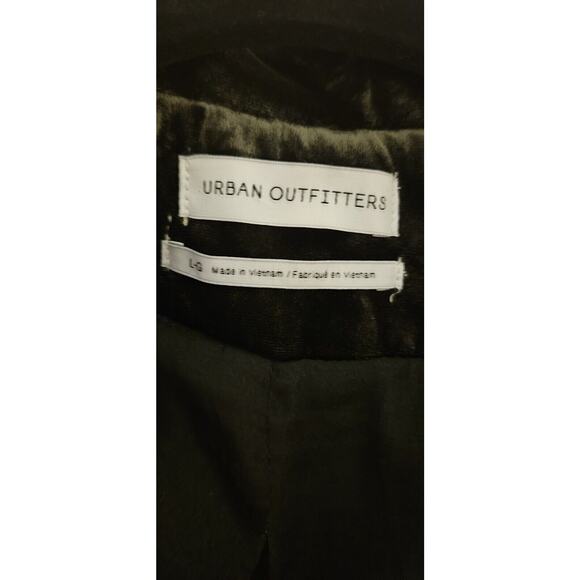Urban Outfitters Velvet Blazer Jacket Womens LG Single Button Dark Green DEFECT - Picture 4 of 9